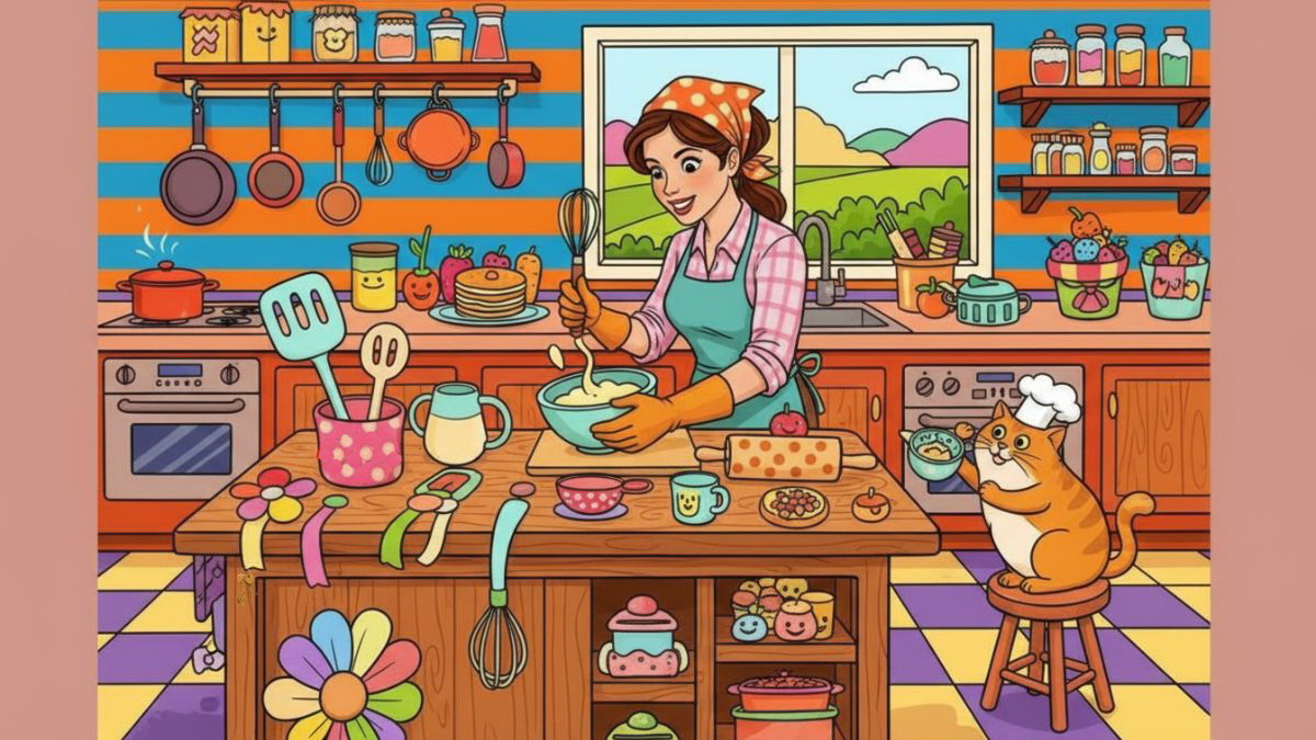 تست بینایی یافتن دسته کلید در آشپزخانه