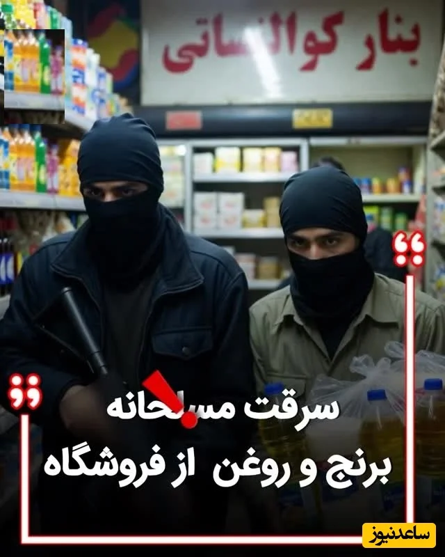 سرقت مسلحانه و هولناک برنج و روغن از فروشگاهی کوچک؛ لحظه‌های نفس‌گیر ضبط شد! - تصویر شاخص