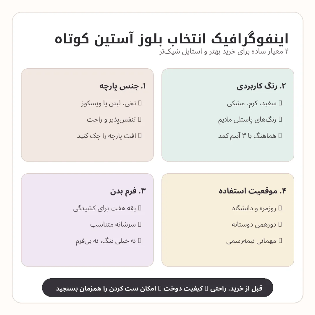 اینفوگرافی انتخاب بلوز زنانه